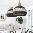 Hand-woven Japanese wicker pendant light for interior decoration
