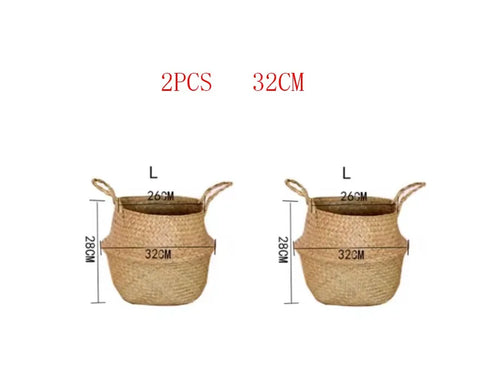 hanging wicker basket for flowers or storage - vue 16 sur 16