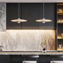 Simple designer flying saucer LED pendant light for indoor use