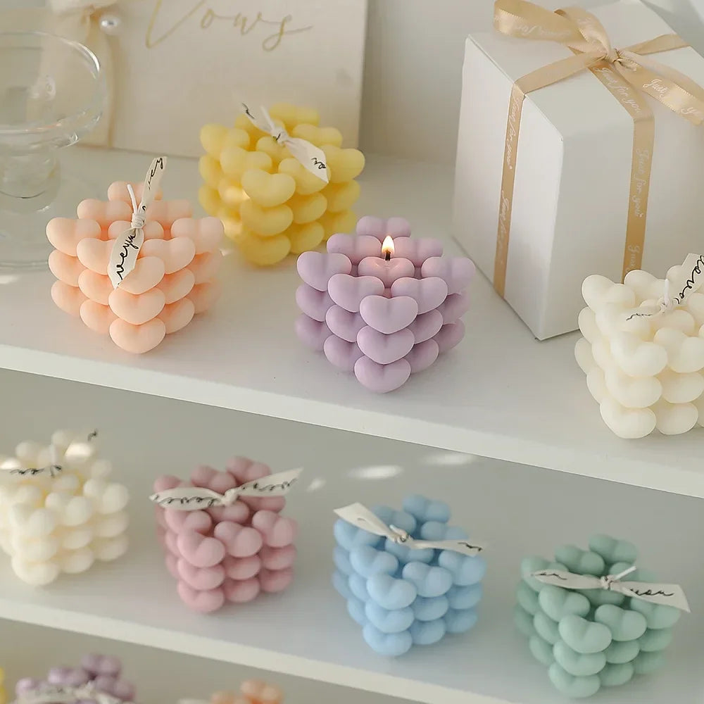 handmade scented heart-shaped aromatherapy candle - vue 3 sur 11
