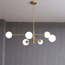 Nordic copper chandelier with creative glass and magic bean design