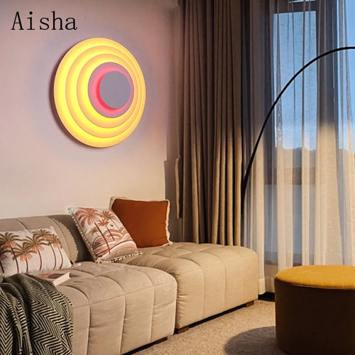 Decorative medieval round colourful wall light for indoor use - vue 6 sur 11