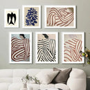 Striped pyjama woman geometry leaf retro modern wall art