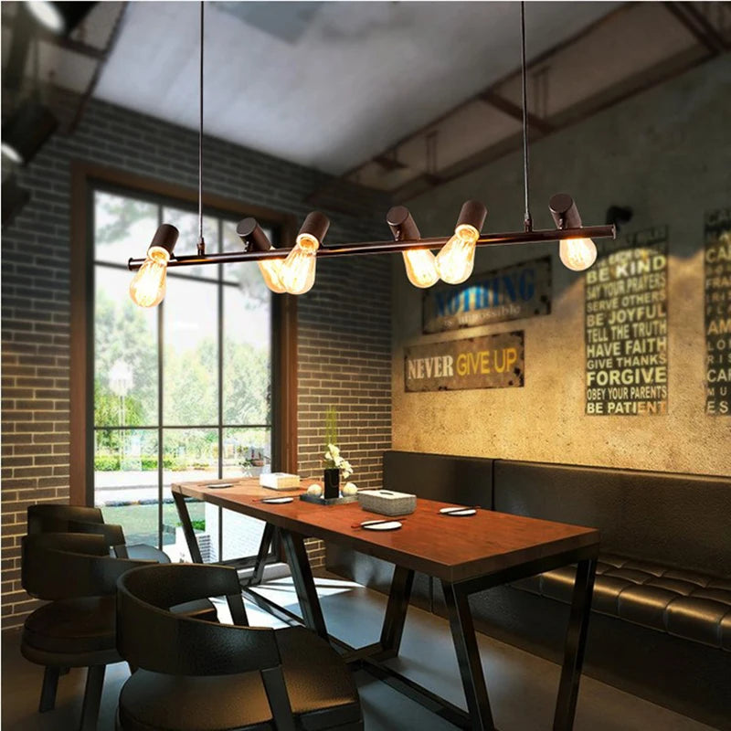lustre industriel américain pour bar restaurant ou salon - vue 5 sur 8