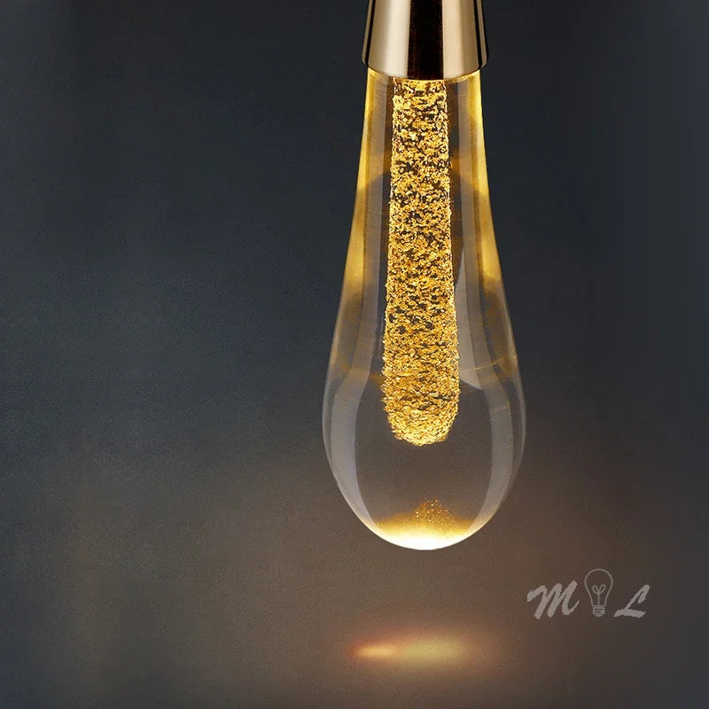 Elegant glass water droplet design pendant light - vue 7 sur 12