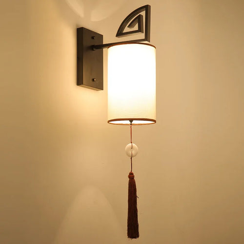 Chinese style fabric wall light for hotel decoration
