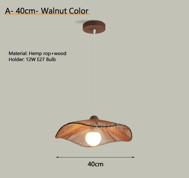 Wabi-sabi hemp rope pendant chandelier - vue 12 sur 24