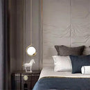 Nordic metal and glass pendant light with decorative LED ball