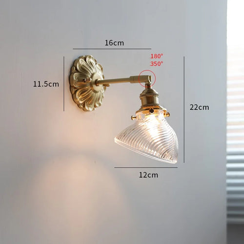 Modern smoked grey glass LED wall light copper indoor - vue 20 sur 23