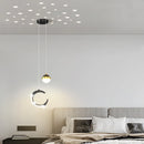 Simple modern LED chandelier, minimalist Nordic style for bar or café