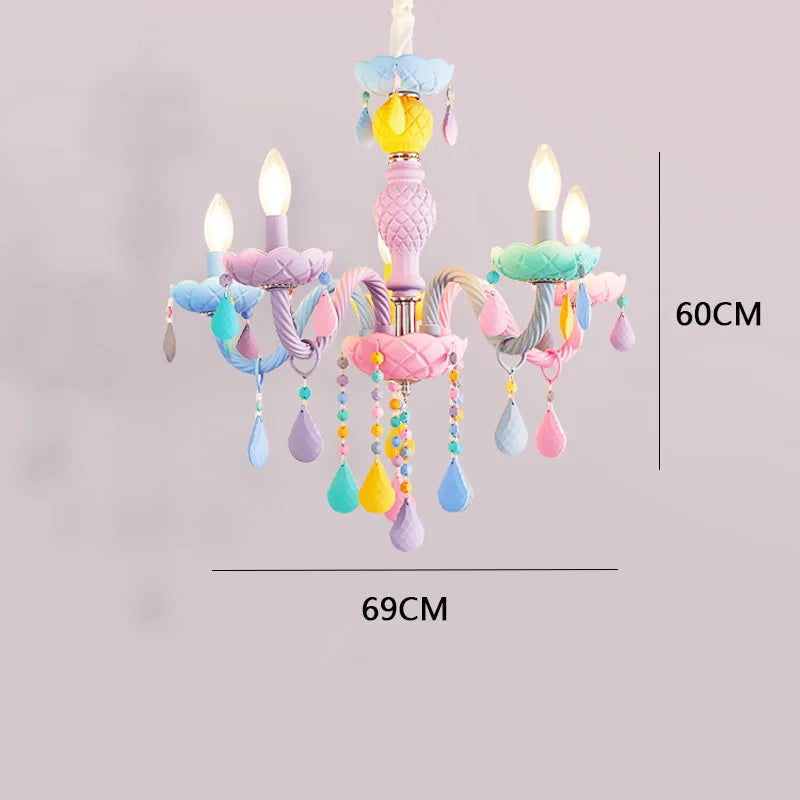 Kawaii crystal rainbow chandelier for children's bedroom decor - vue 8 sur 18