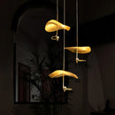 Art Deco copper LED chandelier with adjustable cord