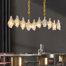 Creative frosted glass chandelier with modern pearl design