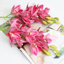 Realistic cymbidium artificial flowers from New Zealand, lifelike orchid decoration