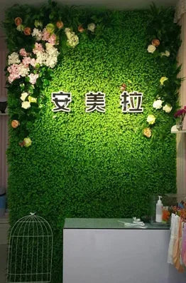 Artificial grass wall decoration for events and parties - vue 11 sur 21