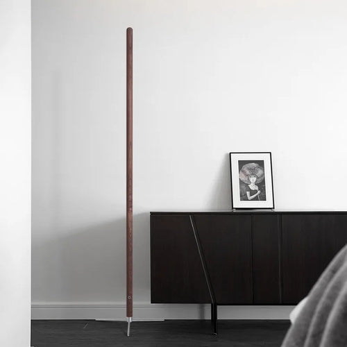 Modern wooden floor lamp with 360-degree adjustable ambient light - vue 3 sur 8