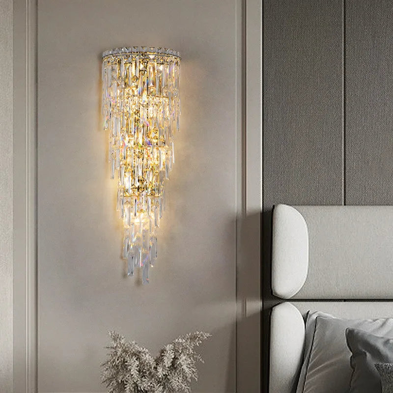 Modern crystal wall light for indoor lighting