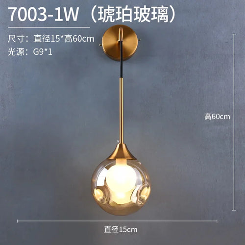 modern led wall light in the shape of a decorative ball