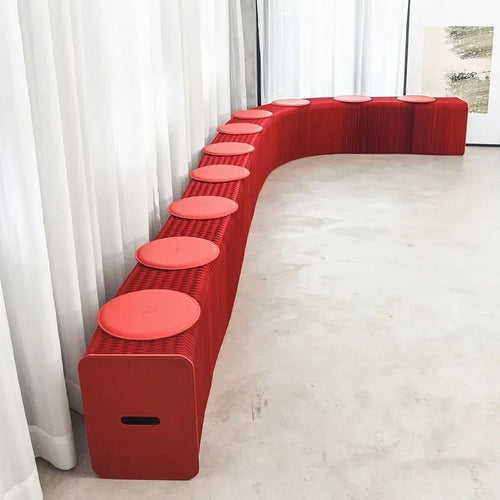Creative and Environmentally Friendly Folding Retractable Low Stool, Fashionable Bench, Home and Restaurant, Paper Folding Chair - vue 22 sur 22