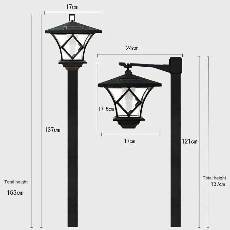 Traditional decorative solar LED garden lamp post - vue 4 sur 6