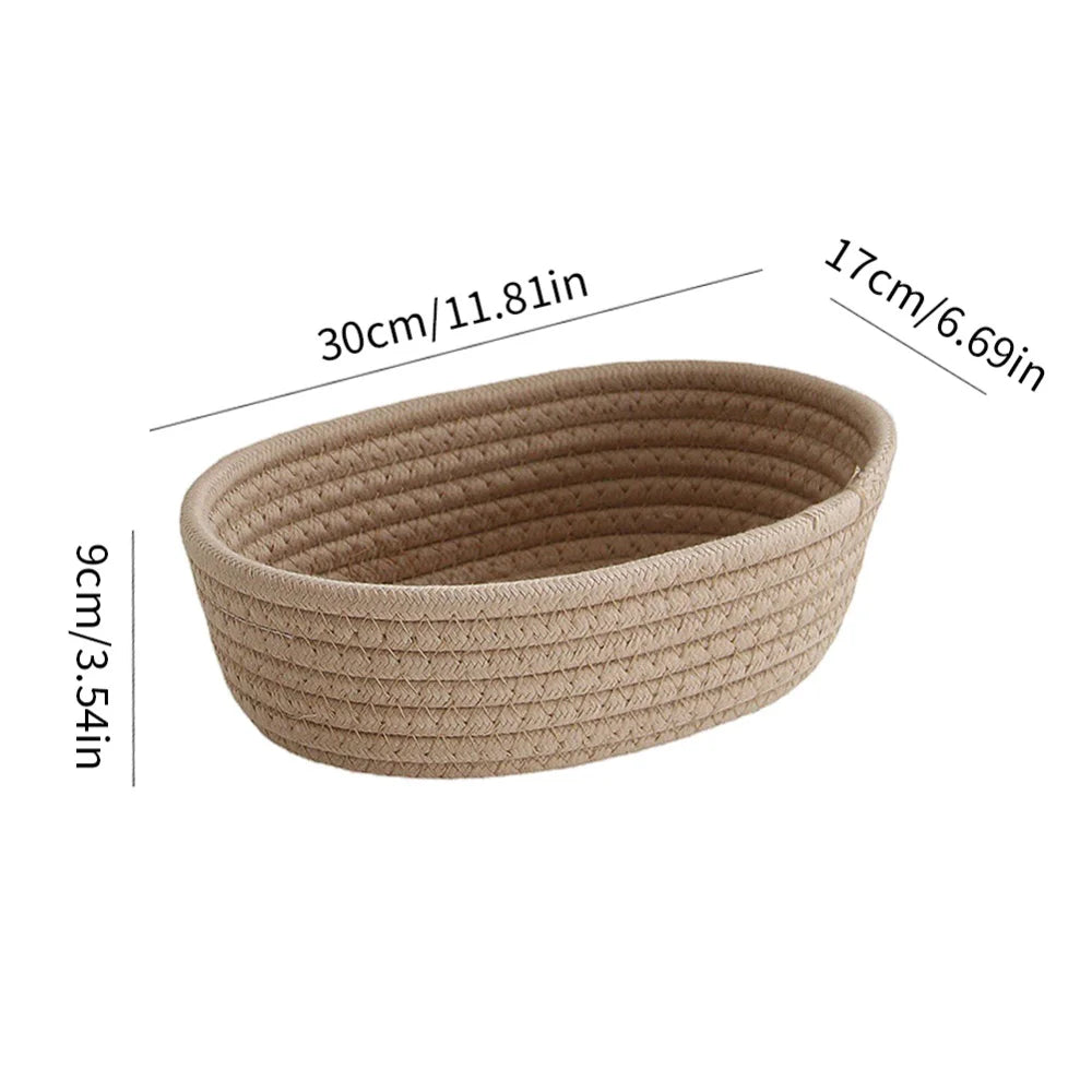 Oval cotton rope baskets for storage and organization - vue 16 sur 18
