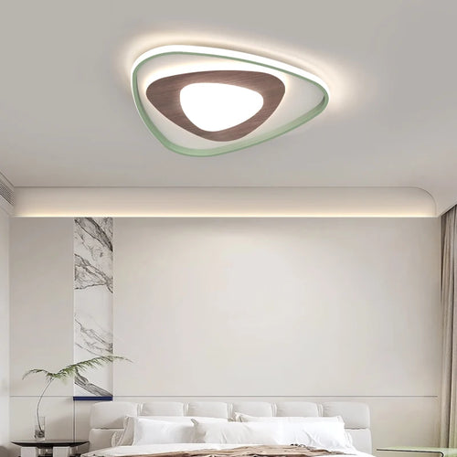 Minimalist square wood grain living room lamp - vue 6 sur 18