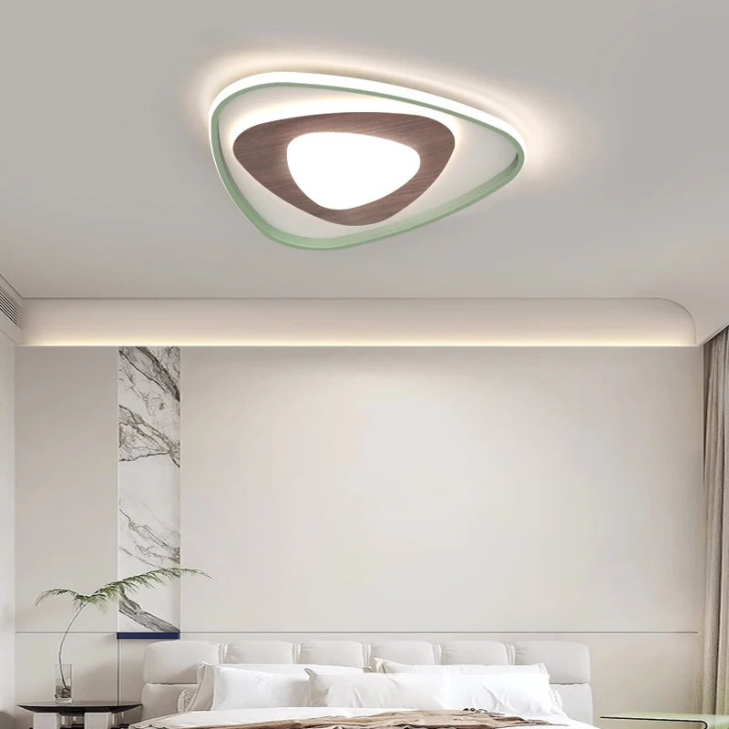 Minimalist square wood grain living room lamp - vue 6 sur 18