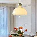 Milky white glass flower pendant light Bauhaus style