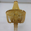 Modern gold aluminium tassel chandelier with decorative chain