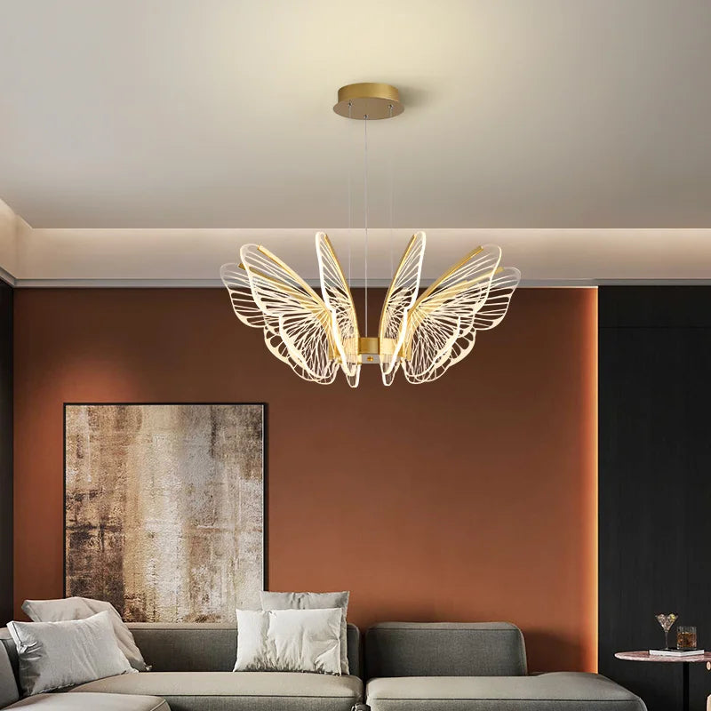 Modern Nordic design LED butterfly chandelier for decorative interiors