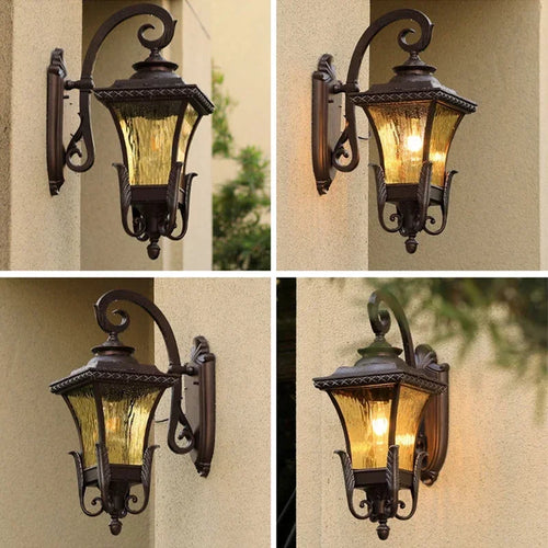 Retro outdoor wall light for decorative garden lighting - vue 6 sur 7