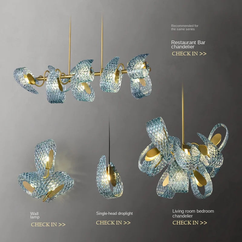 Modern luxury brass and glass chandelier 2022 for home decor
