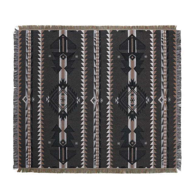 Bohemian landscape pattern throw blanket for sofa and living room