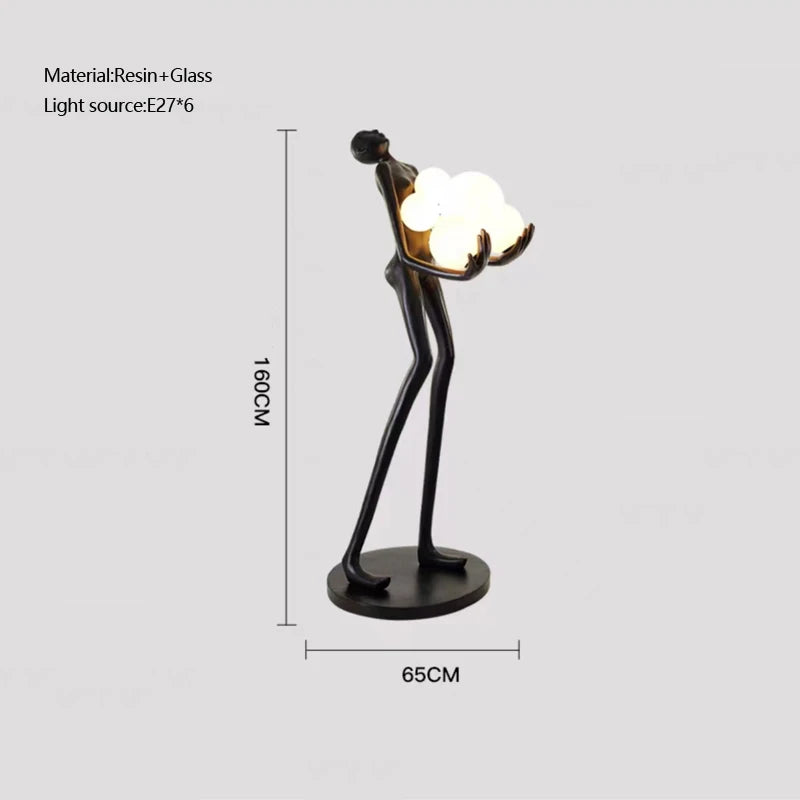 Postmodern resin and glass floor lamp with elegant design