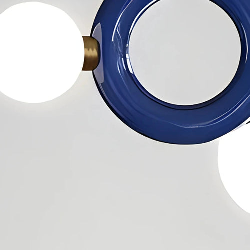 Art Deco metal ring pendant light - vue 6 sur 7