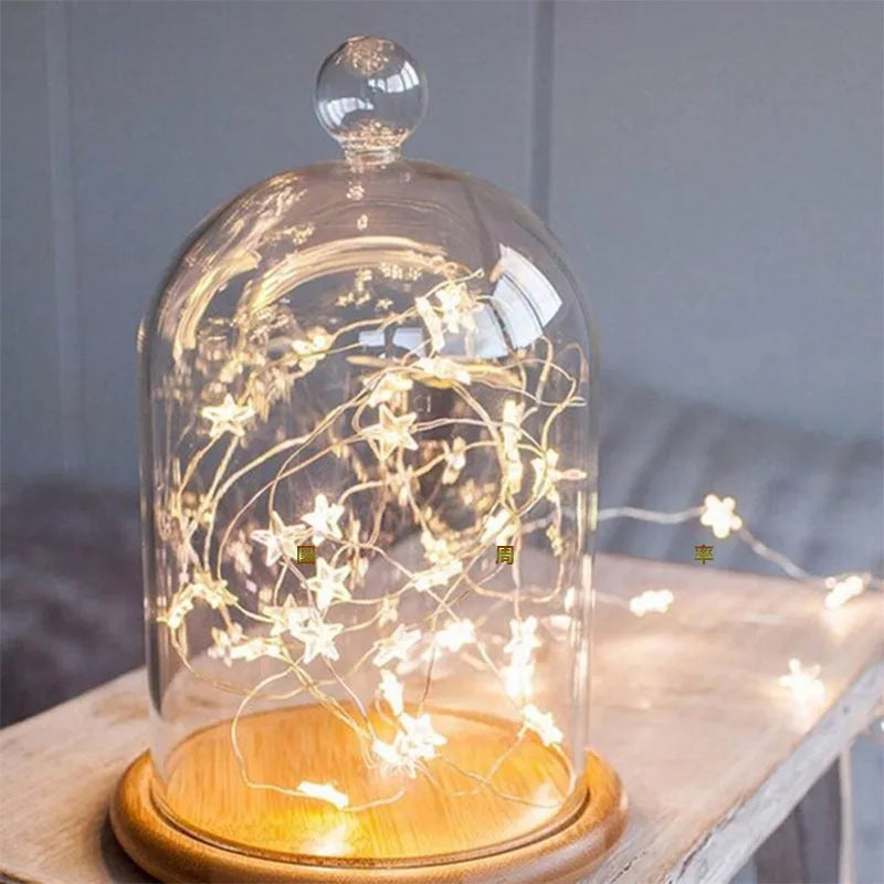 Star LED string lights copper wire for party decorations