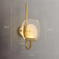 Luxury brass and crystal LED wall light with modern design