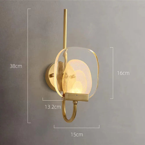 Luxury brass and crystal LED wall light with modern design
