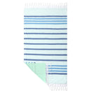 Lightweight striped Turkish cotton beach towel with tassels