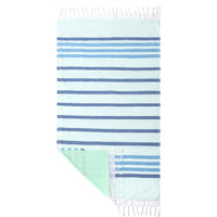 Lightweight striped Turkish cotton beach towel with tassels