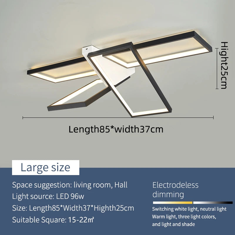 Modern LED ceiling light for elegant interior décor - vue 8 sur 10