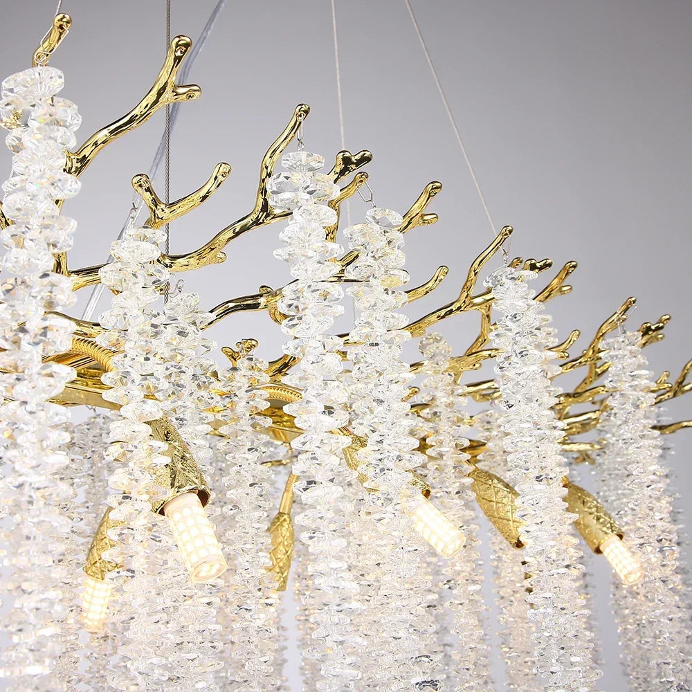 Rectangular crystal chandelier for modern interior decor - vue 6 sur 6