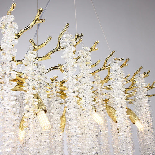 Rectangular crystal chandelier for modern interior decor - vue 7 sur 6