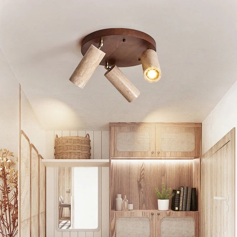 Japanese style vintage LED ceiling light for indoor and outdoor use - vue 4 sur 8