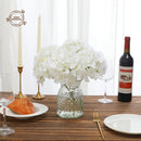 Set of 10 artificial hydrangea flower heads for festive decoration