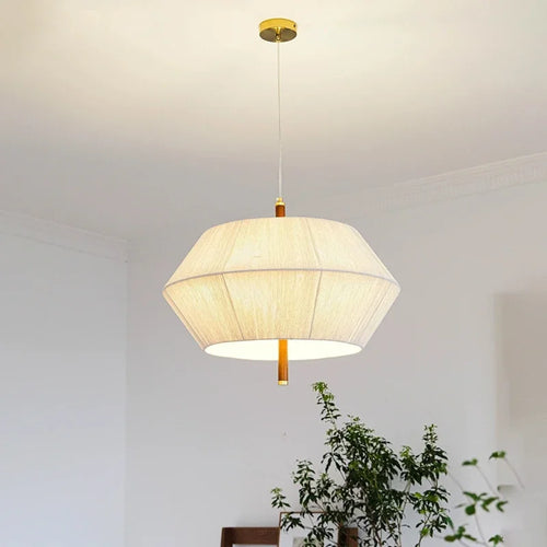 Nordic retro hemp rope and rattan LED pendant light - vue 2 sur 9