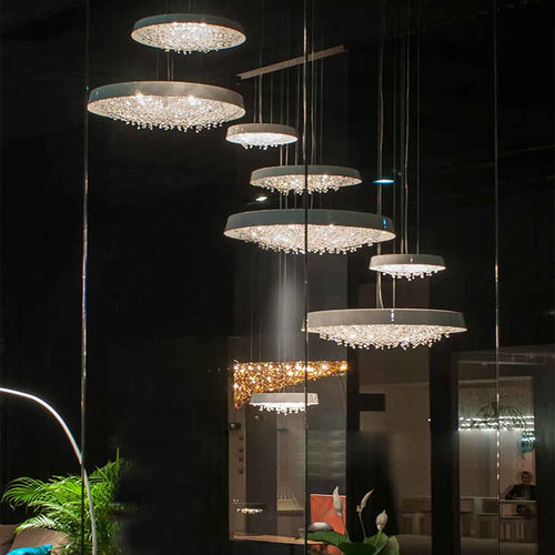 Modern minimalist crystal chandelier for indoor lighting - vue 3 sur 12