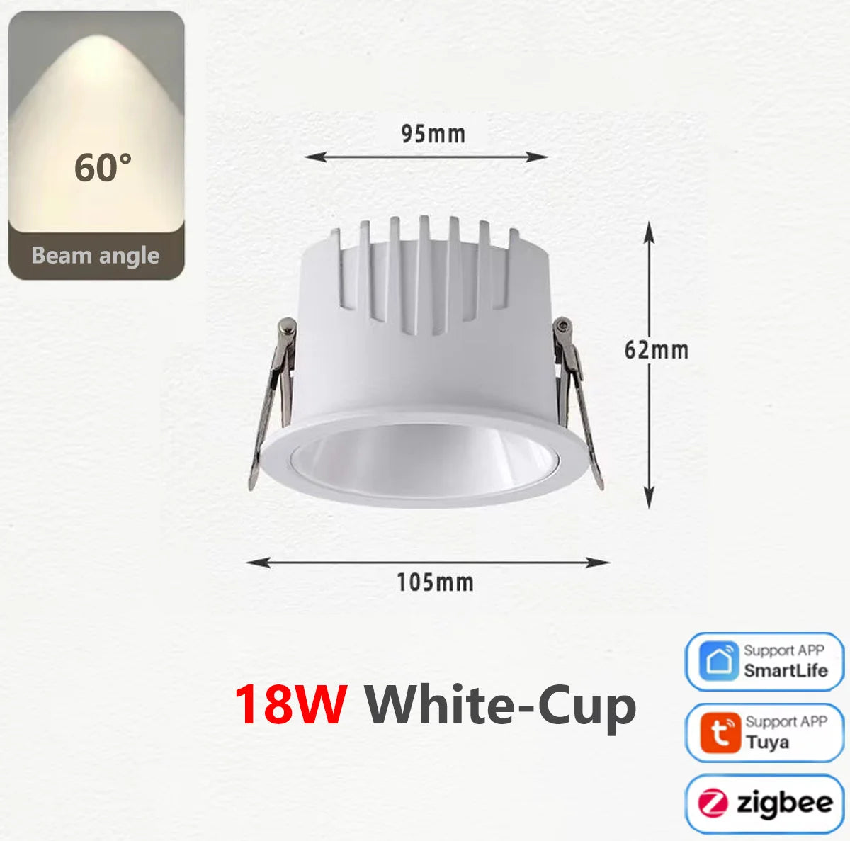 Zigbee aluminium dimmable COB LED spot - vue 12 sur 17