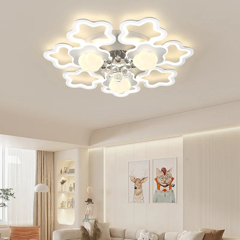 Modern pumpkin-style luxury crystal ceiling light 2024 for the whole house - vue 4 sur 9