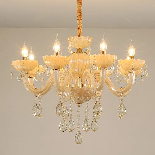 Modern crystal chandelier for interior decoration with LED lighting - vue 3 sur 9